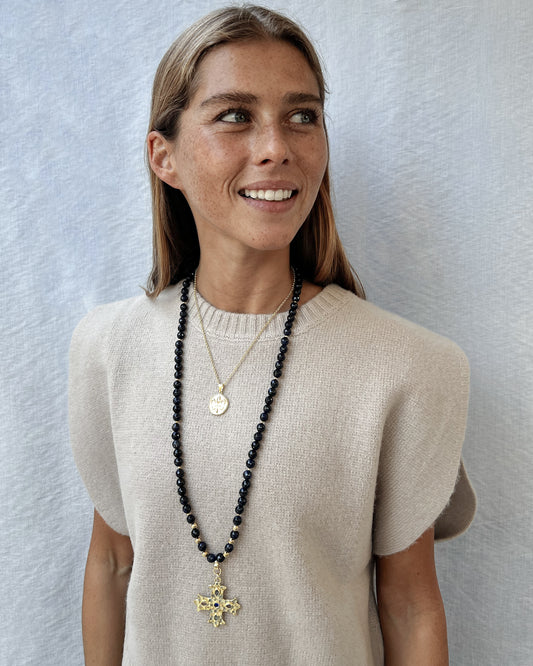 COLLAR BLUESTONES GOLDYCROSS