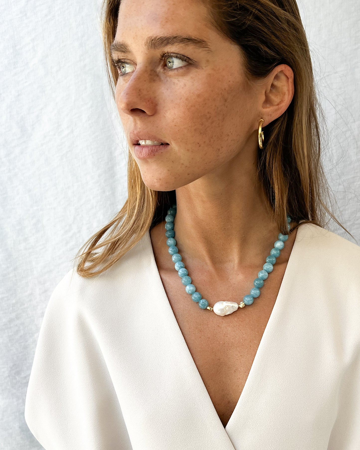 COLLAR JASPE PEARL