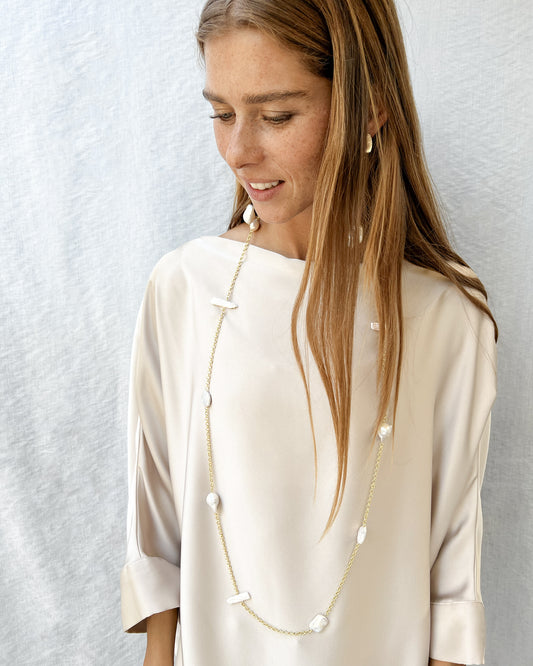 COLLAR LONGGOLDY PEARLS