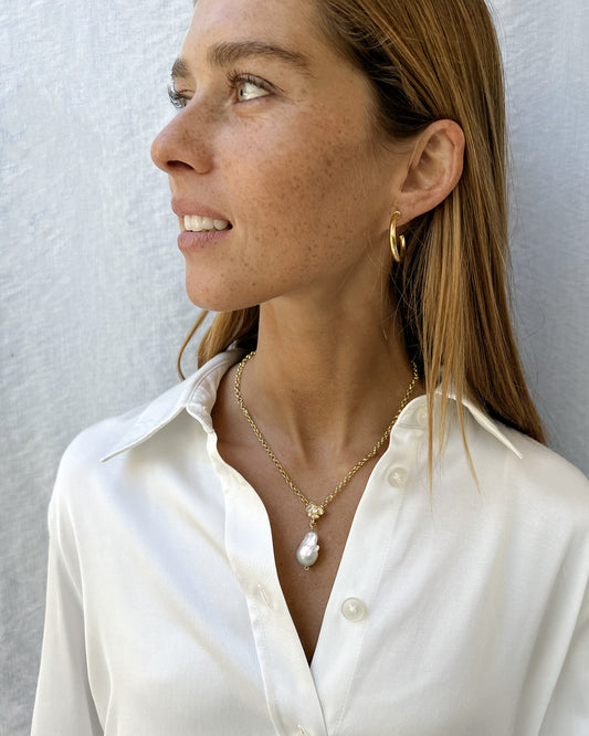 COLLAR SINGLEPEARL GOLDY