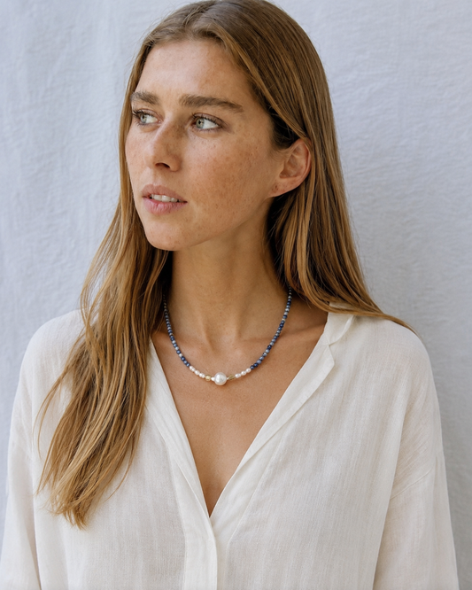 COLLAR BLUE GOLDYPEARLIES