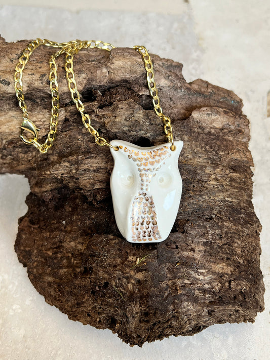 COLLAR PORCELAIN OWL