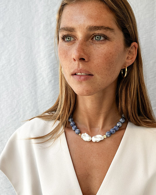 COLLAR BLUESTONES BIGPEARLS