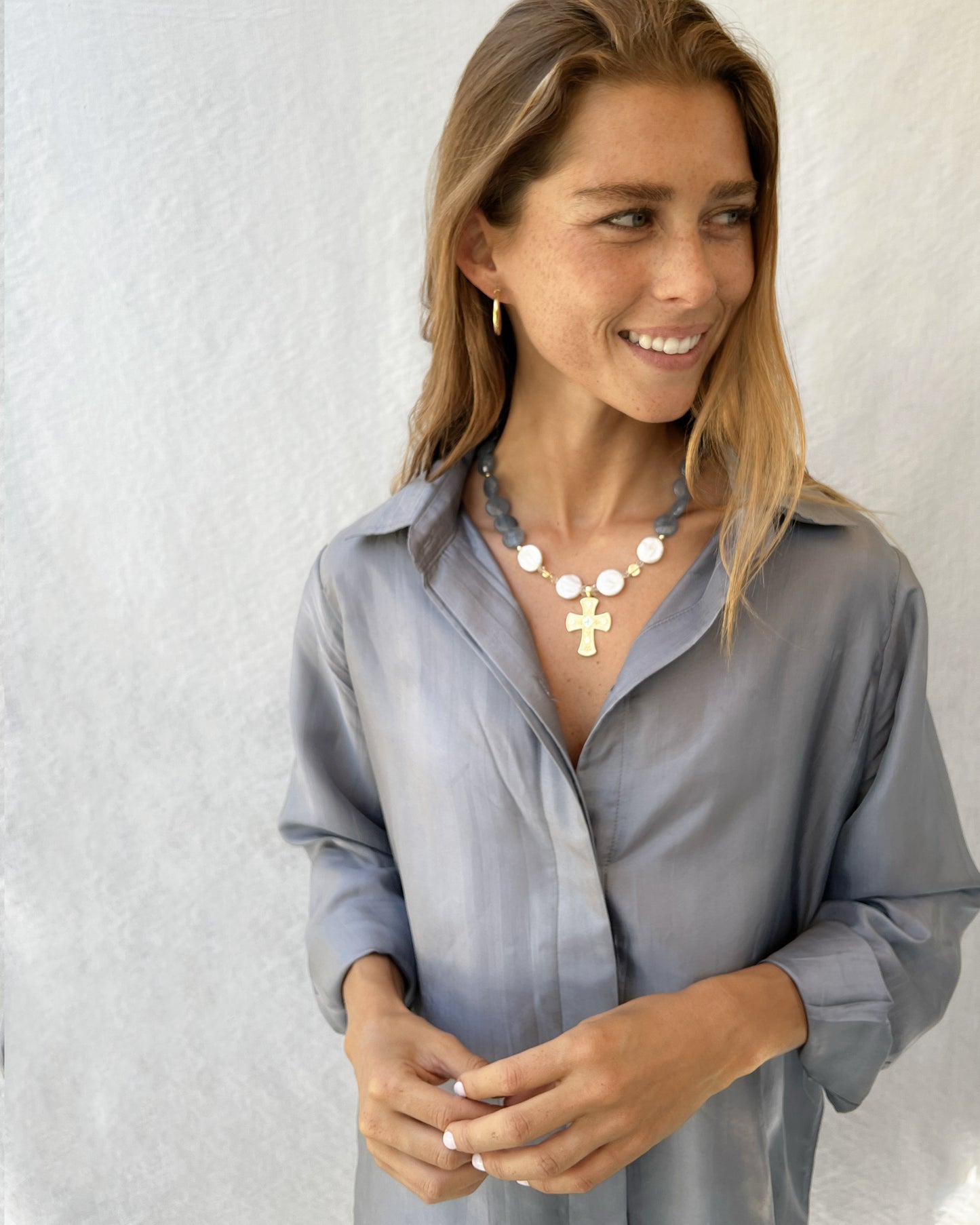 COLLAR BLUE GOLDYCROSS