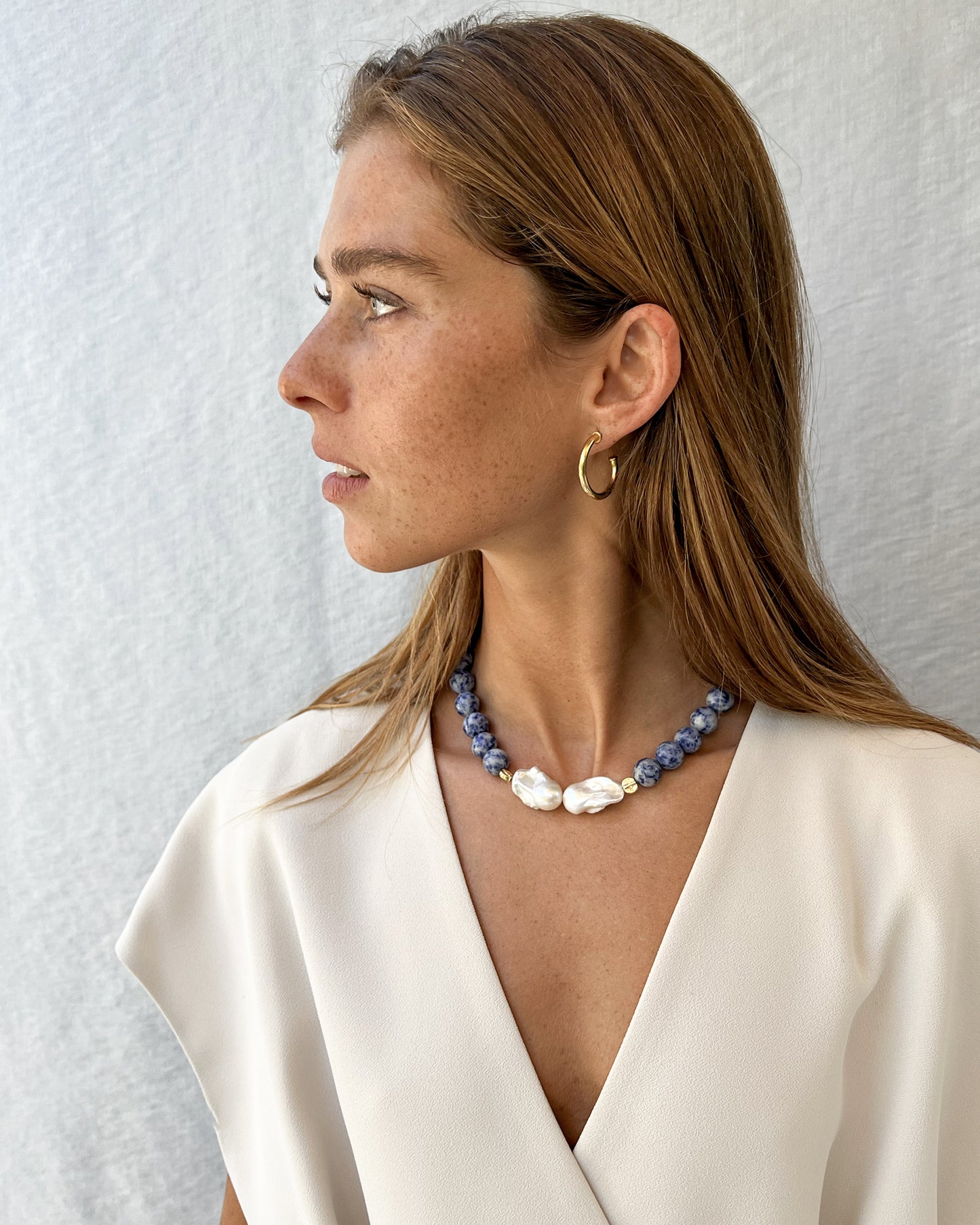 COLLAR BLUESTONES BIGPEARLS
