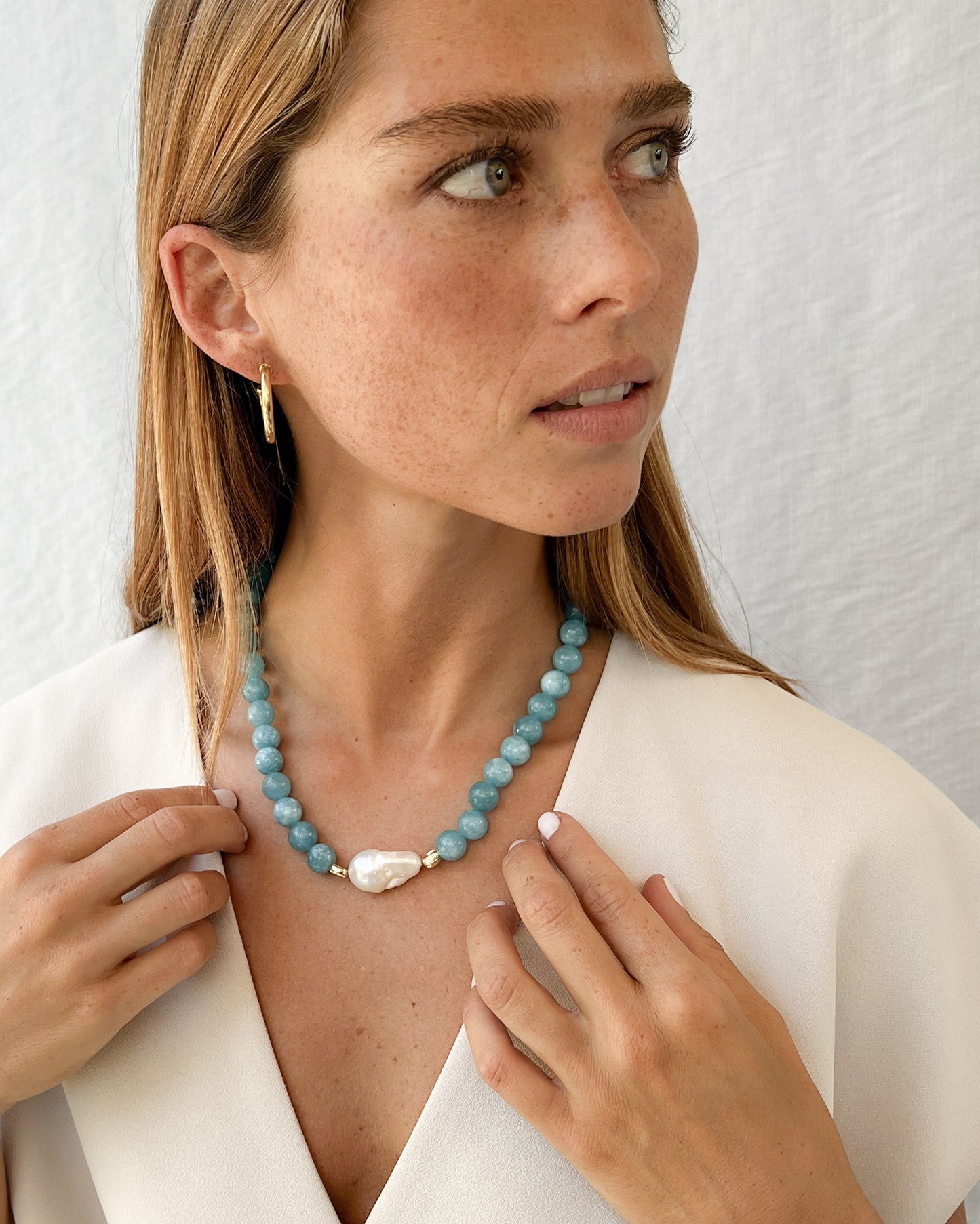 COLLAR JASPE PEARL