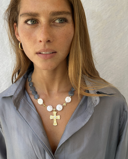 COLLAR BLUE GOLDYCROSS