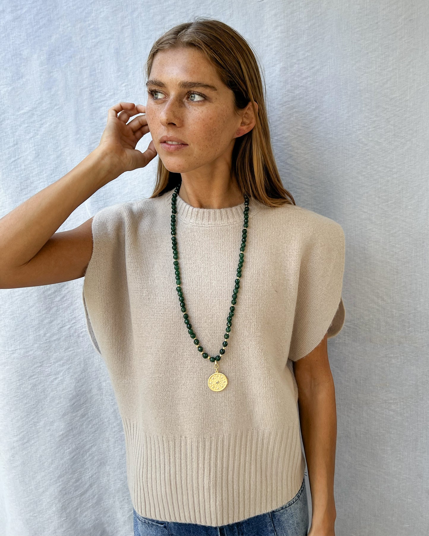 COLLAR GREENSTONES GOLDY
