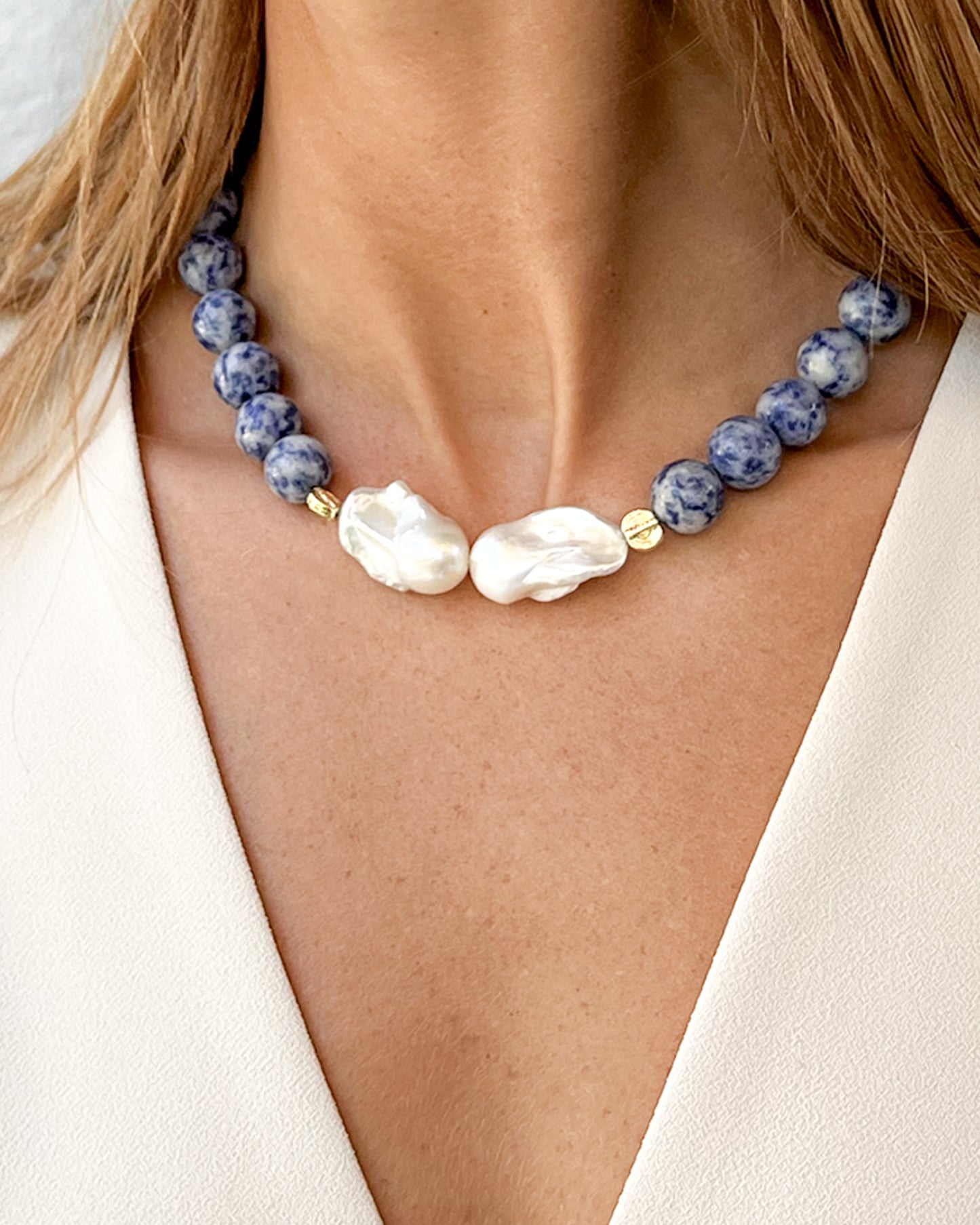 COLLAR BLUESTONES BIGPEARLS