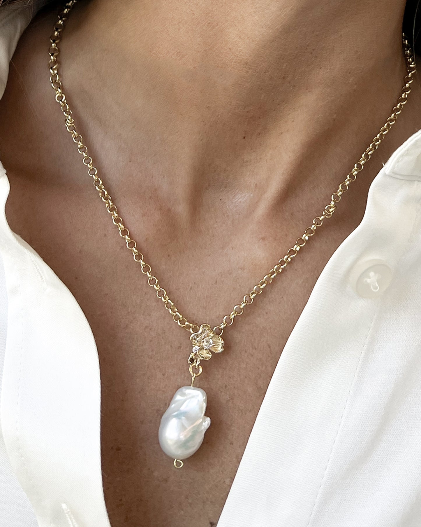 COLLAR SINGLEPEARL GOLDY