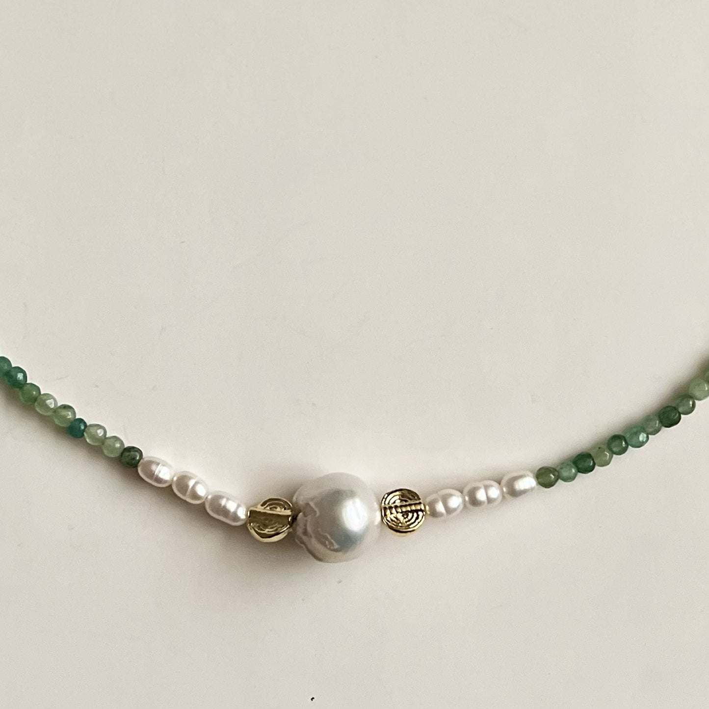 COLLAR GREEN GOLDYROUNDPEARL
