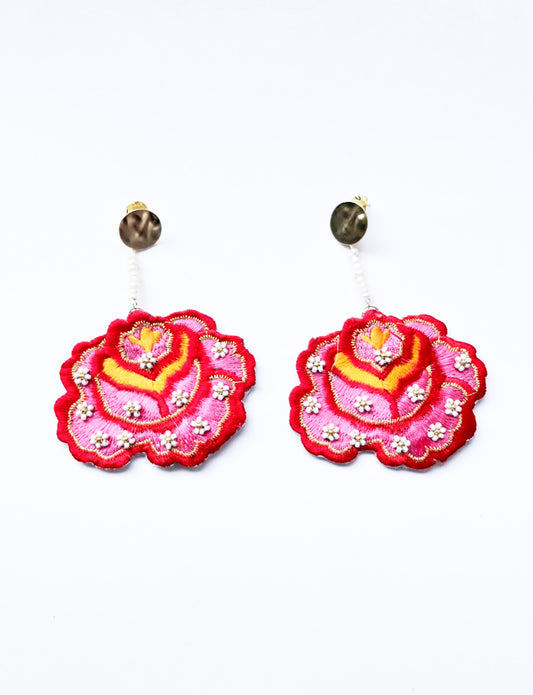 AROS FLOR BORDADA